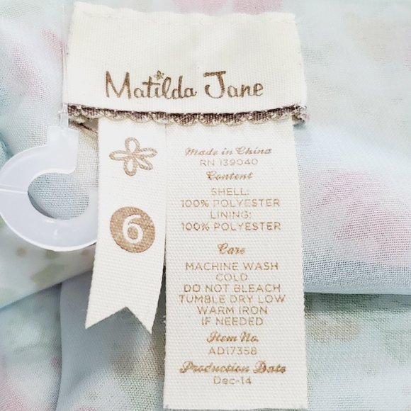 Matilda Jane Hello Lovely Poppy Field Scallop Pocket Flower Dress Sz 6 - Picture 13 of 13